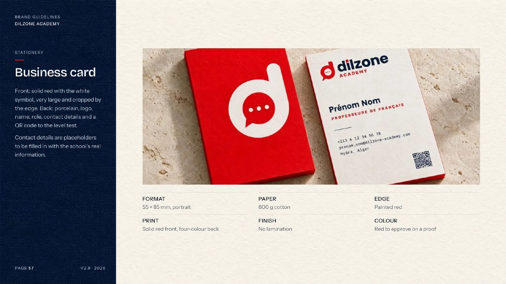Dilzone Academy · بطاقة الأعمال