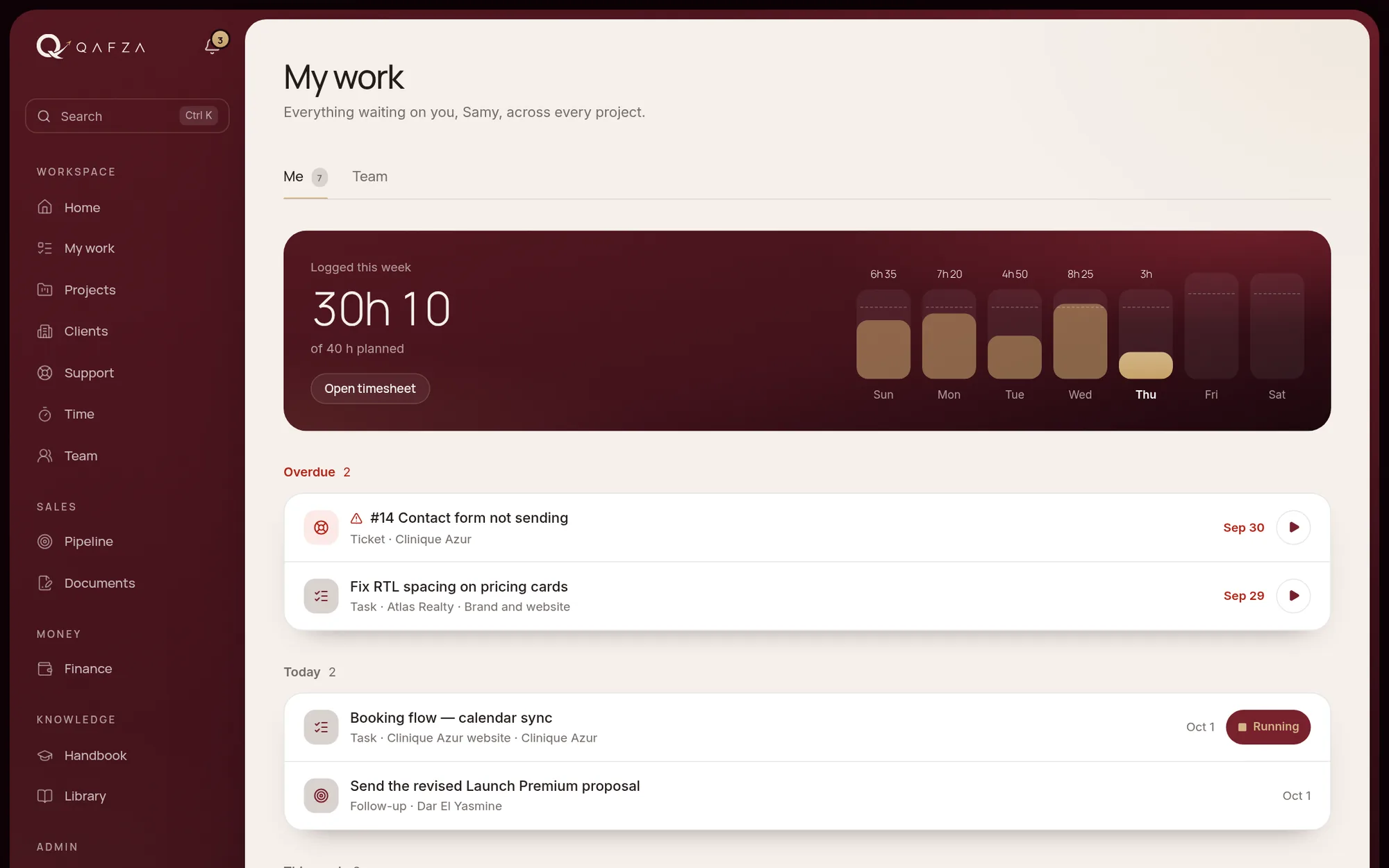 My work in Qafza OS